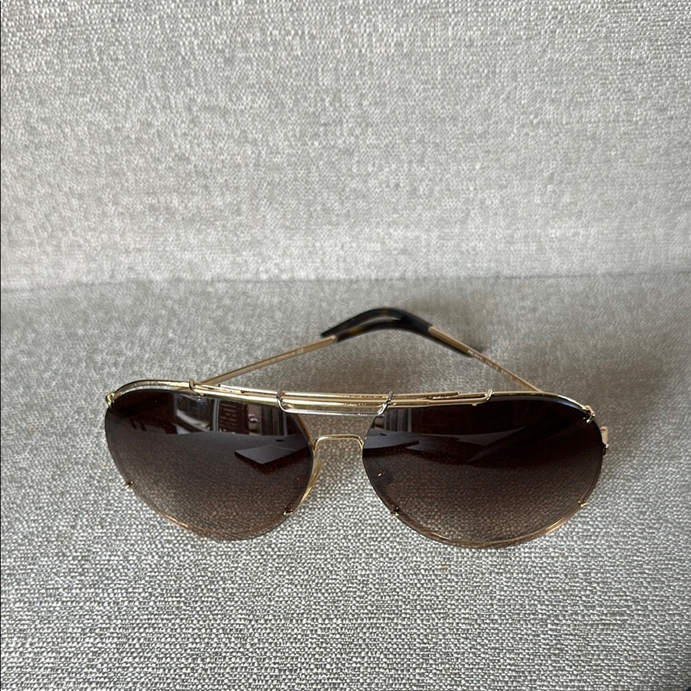 Stylish Gold and Brown Aviator Sunglasses